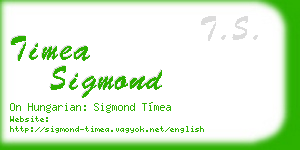 timea sigmond business card